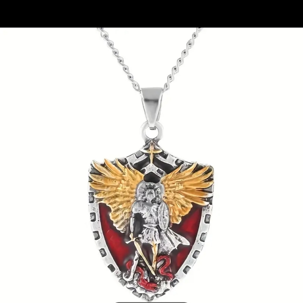 New Warrior Angel St. Michael Necklace